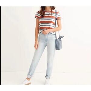 ⭐ Madewell Hi-Fi Shrunken Tee in Mary-Lou Stripe – Size S